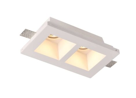 Beépíthető, keret nélküli spot lámpatest,négyzetes, 2*GU10-es foglalat, MAX 35W