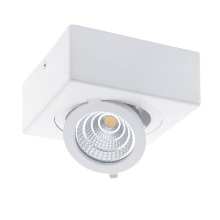 LED spotlámpa, 12W, COB, falra szerelhető, állítható, négyszögletes, meleg fehér fény