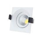   LED spotlámpa, 8W, COB, négyszögletes, billenthető, meleg fehér fény