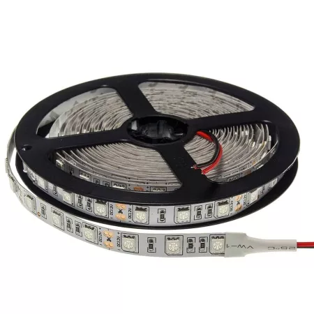 LED szalag, 5050, 60 SMD/m, nem vízálló, piros fény
