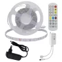   RGB LED Bluetooth01: 5m DC12V 5050 30SMD/m IP20 RGB LED szalag+adapter tápegység+Bluetooth vezérlő+távirányító - 4W/m,240lm/m,10mm