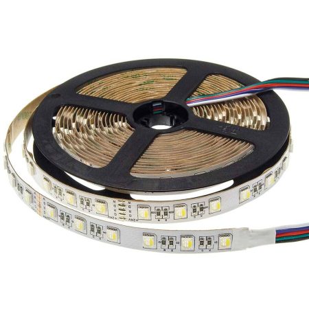 LED szalag, 12V, 60 SMD/m, 12mm, 600Lm/m; IP20, RGB+meleg fehér fény