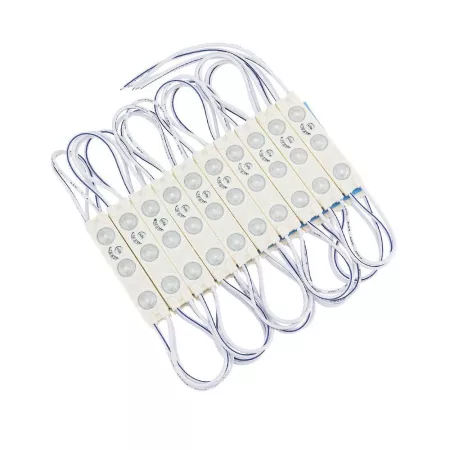 3-as lencsés modul, 2835, 160°, 1W, IP65 - piros