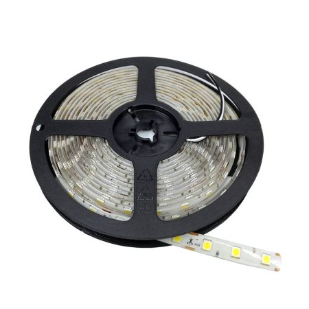 LED szalag, 5050, 60 SMD/m, vízálló, szilikon védőréteg, meleg fehér fény
