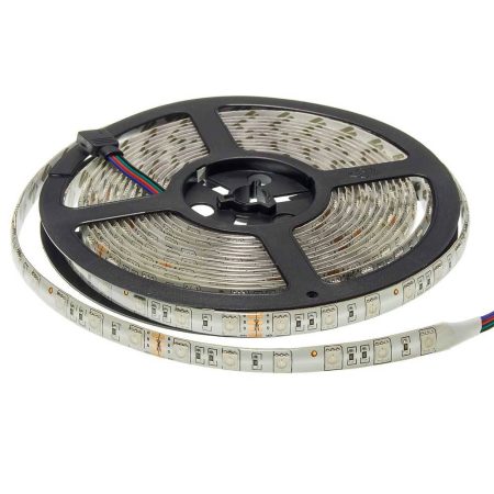 LED szalag, 5050, 24V, 60 SMD/m, vízálló, RGB