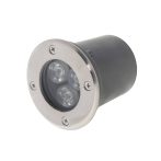   LED spotlámpa, 3W, 230V, padlóba építhető, kerek, meleg fehér fény