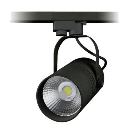 LED reflektor 25W, COB, fekete lámpatest, beltéri, fehér fény