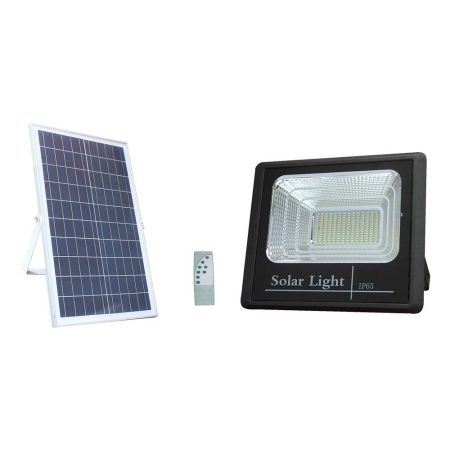 Napelemes SMD LED kültéri reflektor, 100W,2000lm(6,4V/16,5Ah), 6000K