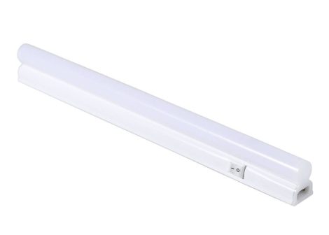 LED fénycső, T5, 31 cm, 4W, 230V, műanyag ház, meleg fehér fény, kapcsolóval