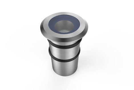 LED padlóba építhető spot, 1,3W, rozsdamentes acél ház, 24V DC;20/60°  IP68 - kék fény