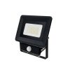 LED reflektor 30W, SMD fekete, szenzorral, meleg fehér fény - IP66