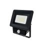   LED reflektor 30W, SMD fekete, szenzorral, meleg fehér fény - IP66