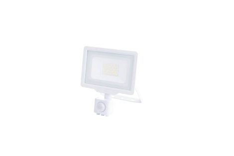 LED reflektor, 20W, SMD, fehér ház, 1600LM, 230V, 120° , 6000K - IP65 -szenzorral