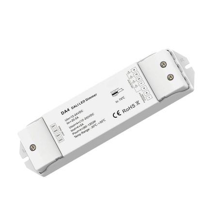 DALI led dimmer, DA4; 4 zónás; 12-24V DC; 4*5A; 240W/480W(12V/24V)