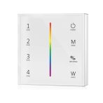 4 zónás RGB/RGBW vezérlő, üveg előlap - fehér