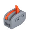 Szürke gyorscsatlakozó 2-es; 0,08-2,5mm²(18-12AWG) vezetékekhez; MAX 450V/32A