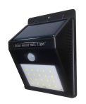 LED napelemes fali lámpa, fekete ház; 0,75W; 6000K; IP54