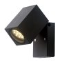   Fekete fali lámpa, billenthető, alumínium, GU10-es foglalattal, 230V, IP44