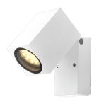   Fehér fali lámpa, billenthető, alumínium, GU10-es foglalattal, 230V, IP44