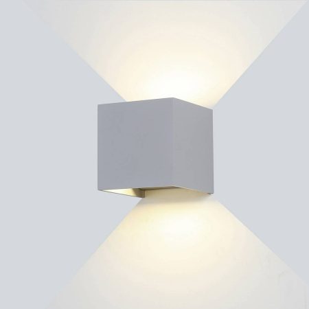 Szürke fali lámpa, 230V, 12W,646LM,4000K - IP54