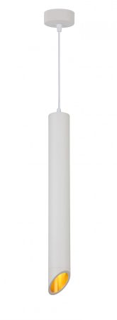 Függesztett lámpatest GU10-es foglalattal, fehér külső, arany belső,alumínium,ferde vég 6*50cm 