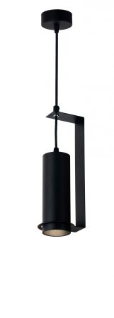 Függesztett lámpatest GU10-es foglalattal, fekete külső, fekete belső,alumínium,"U design" 6*50cm 