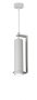   Függesztett lámpatest GU10-es foglalattal, fehér külső, fehér belső,alumínium,"U design" 6*50cm 