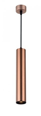 Függesztett lámpatest GU10-es foglalattal, aranybarna külső,alumínium, "Slim tube edition" 5,5*30cm