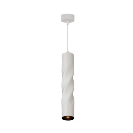 Függesztett lámpatest GU10-es foglalattal, fehér külső,alumínium, "Twisted tube edition" 5,5*30cm