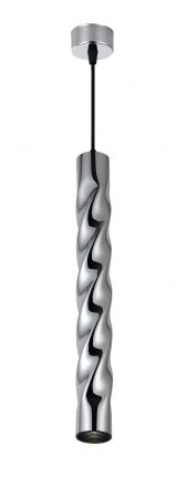 Függesztett lámpatest GU10-es foglalattal, chrome külső,alumínium, "Twisted tube edition" 5,5*30cm Függesztett lámpatest GU10-es foglalattal, chrome külső,alumínium, "Twisted tube edition" 5,5*30cm