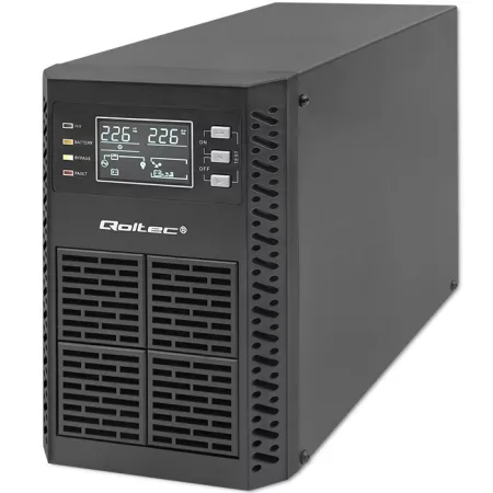 Qoltec Szünetmentes tápegység UPS | 1kVA | 1000W | Power factor 1.0 | LCD | EPO | USB | On-line