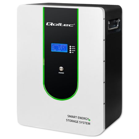 Qoltec Stabil LiFePO4 Energiatároló | 5,12 kWh | 51,2 V | 100 Ah | BMS | LCD