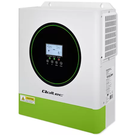 Qoltec Hibrid napelemes inverter Off-Grid 3500W | 100A | 24V | MPPT | BMS | Sinus | Power factor 1.0