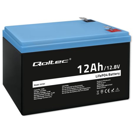 Qoltec LiFePO4 akkumulátor | 12.8V | 12Ah | 153.6Wh | BMS