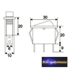 Billenő kapcsoló világítással 10A-250V