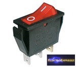 Billenő kapcsoló 2pol./3pin ON-OFF 250V/15A - átlátszó piros