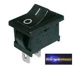 Billenő kapcsoló 2pol./2pin ON-OFF 250V/6A - fekete (OI)