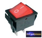 Billenő kapcsoló 2pol./4pin ON-OFF 250V/15A - piros