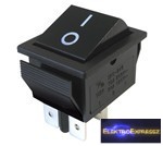 Billenő kapcsoló 2pol./4pin ON-OFF 250V/15A - fekete