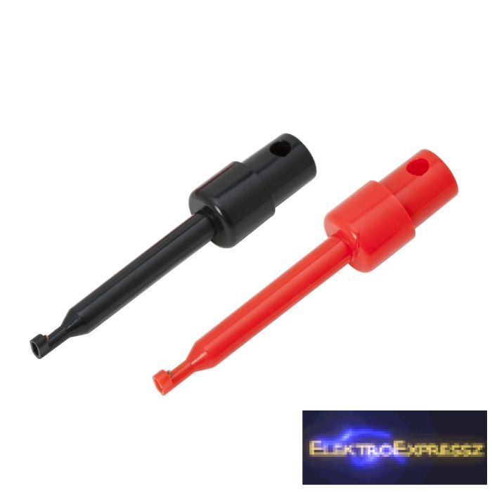 Mérőcsatlakozó pár kampós csipesz 9 cm Mérőcsatlakozó pár kampós csipesz 9 cm