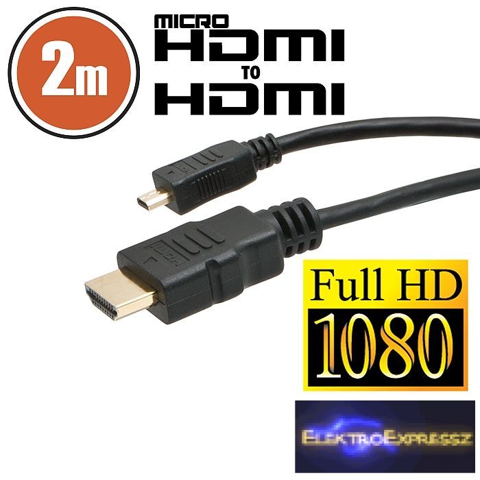 Image of Micro HDMI kábel • 2 m aranyozott csatlakozóval