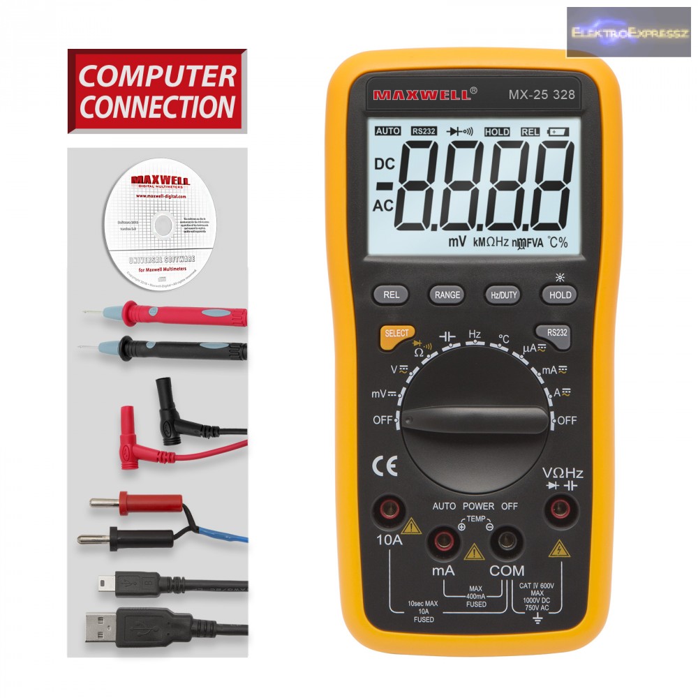 Image of 5 az 1 -ben Digitális multiméter USB-s PC kapcsolattal