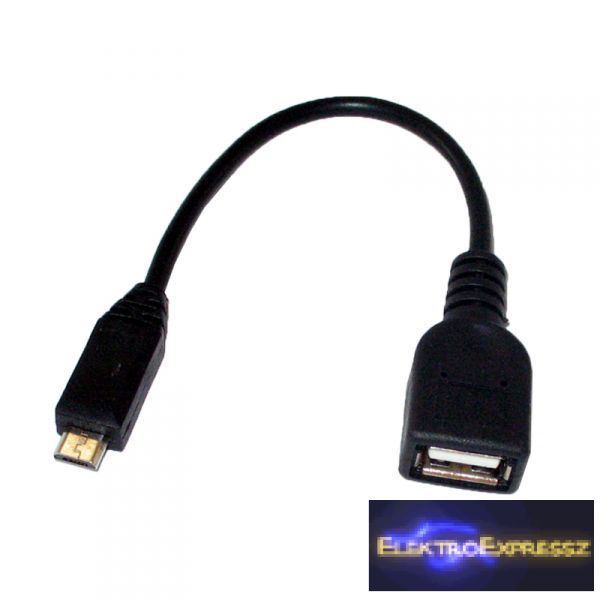 USB aljzat - micro USB dugó 200mm kábel