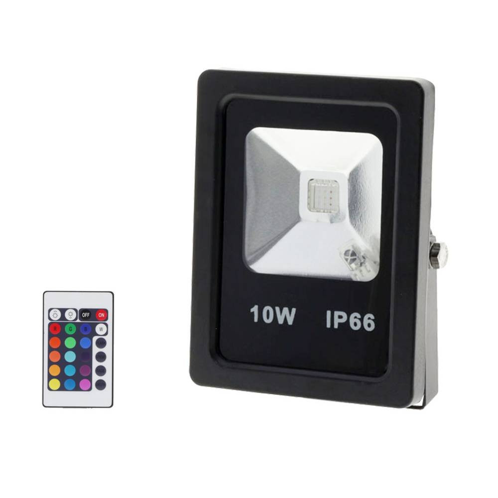 LED reflektor 10W, kültéri, távirányítóval(INFRA), RGB - IP65