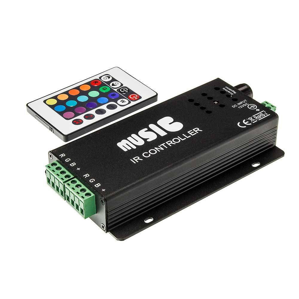 Távirányító RGB LED szalaghoz 216W, 18A, 12V DC, RF, audio Távirányító RGB LED szalaghoz 216W, 18A, 12V DC, RF, audio